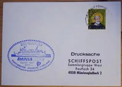 Schiffspost BRD MS-Dania Hurtigruten Danmark-Tyskland