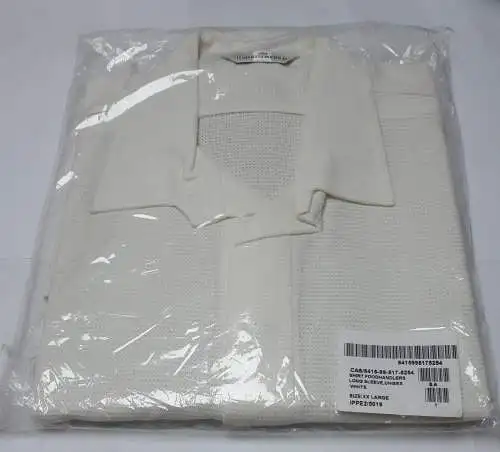 Britisches Hemd für Lebensmittelverarbeitung Unisex Langarm weiß Größe XXL