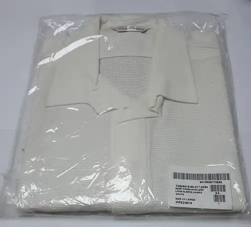 Britisches Kochhemd Unisex weiß langärmlig XXL