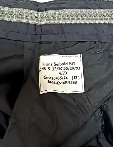 Bundeswehr Tuchhose für Dienst-/ Ausgehuniform Heer anthrazit Gr. 12