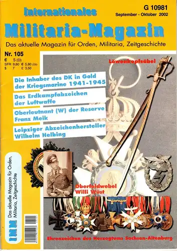 Internationales Militaria Magazin IMM Nr.105. 