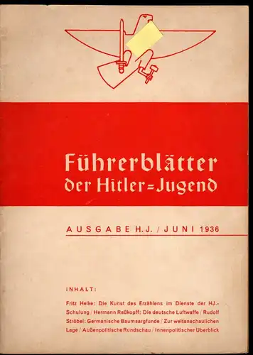Führerblätter der HJ - Ausgabe H.J. Juni 1936. 