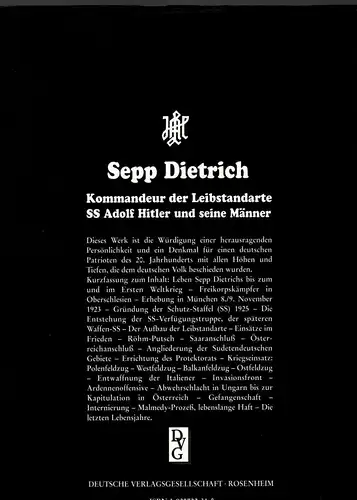 Sepp Dietrich - Kommandeur Leibstandarte SS Adolf Hitler und seine Männer. 