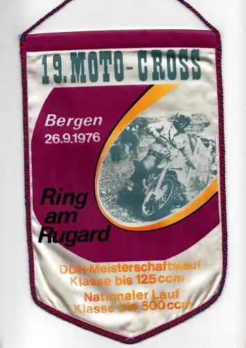 DDR Wimpel 19. Moto-Cross 1976 Ring am Rugard Bergen/ Rügen