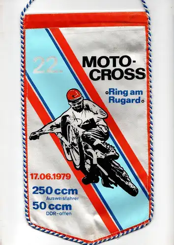 DDR Wimpel 22. Moto-Cross 1979 Ring am Rugard Bergen/ Rügen