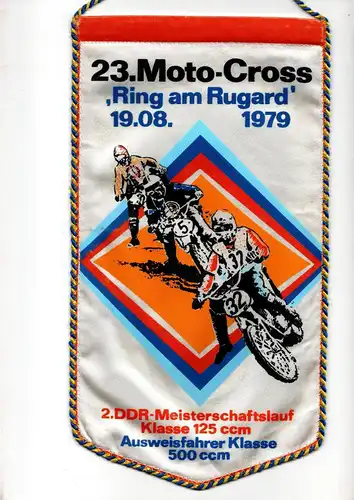 DDR Wimpel 23. Moto-Cross 1979 Ring am Rugard Bergen/ Rügen