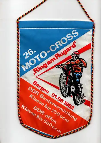DDR Wimpel 26. Moto-Cross 1982 Ring am Rugard Bergen/ Rügen