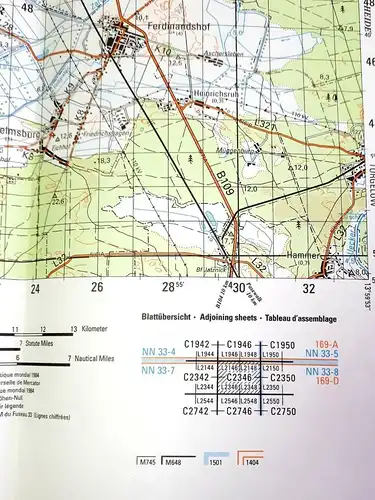 Topographische Karte Bundeswehr Anklam C 2346