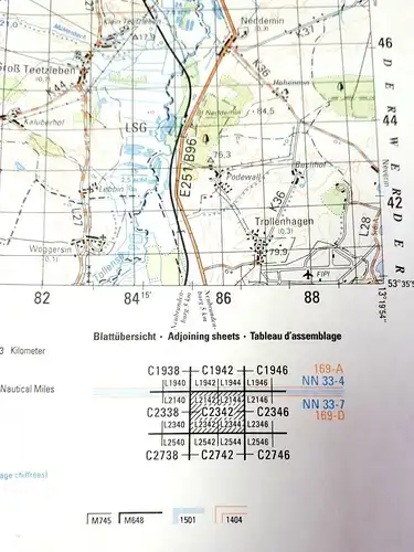 Topographische Karte Bundeswehr Demmin C 2342