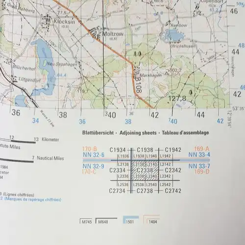 Topographische Karte Bundeswehr Güstrow C 2338