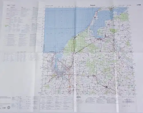 Topographische Karte Bundeswehr Rostock C 1938