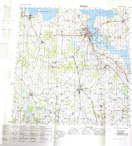 Topographische Karte Bundeswehr Stralsund C 1942