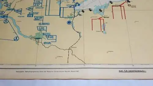 DDR NVA Volksmarine Taktische Lagekarte Südliche Ostsee und östliche Nordsee