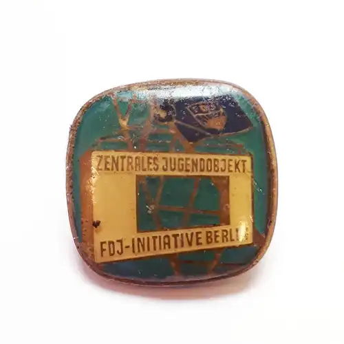 DDR Anstecker Zentrales Jugendobjekt - FDJ Initiative Berlin