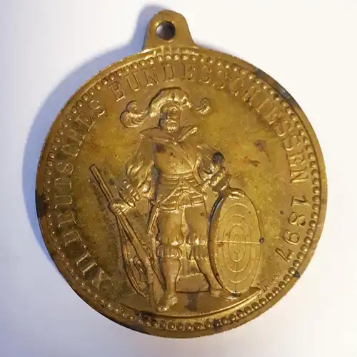Medaille Anhänger XII. Deutsches Bundesschießen 1897 Nürnberg