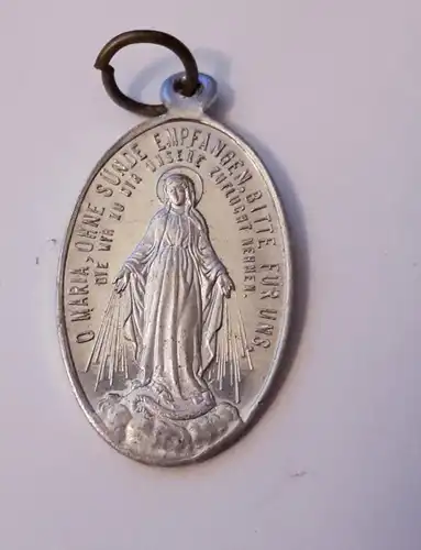 Medaille Anhänger O Maria, empfangen ohne Sünde... 2,3 cm x 1,5 cm