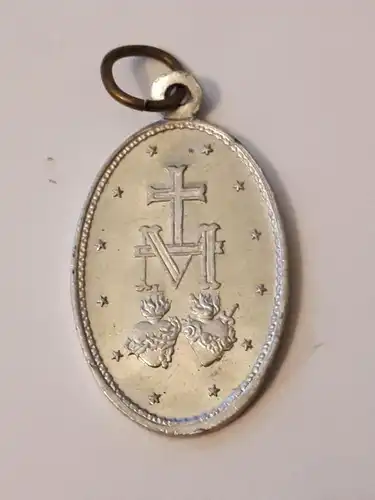 Medaille Anhänger O Maria, empfangen ohne Sünde... 2,3 cm x 1,5 cm