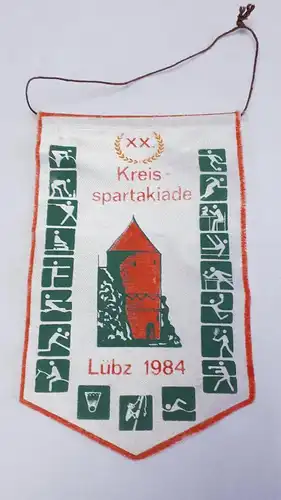DDR Wimpel XX. Kreisspartakiade Lübz 1984