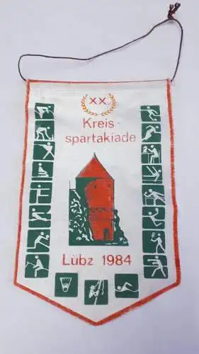 DDR Wimpel XX. Kreisspartakiade Lübz 1984