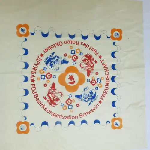 DDR FDJ Erinnerungstuch Fest des Roten Oktober