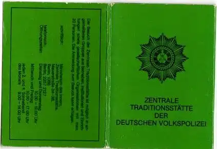 DDR Fotoband Zentrale Traditionsstätte der Deutschen Volkspolizei