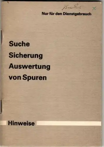 DDR MdI Heft Suche Sicherung Auswertung von Spuren - Hinweise