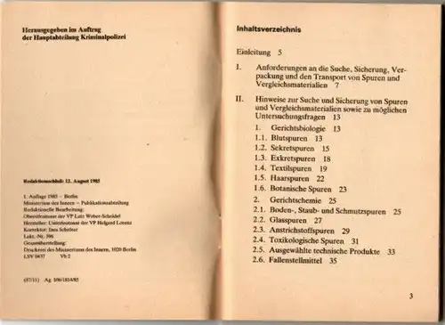 DDR MdI Heft Suche Sicherung Auswertung von Spuren - Hinweise