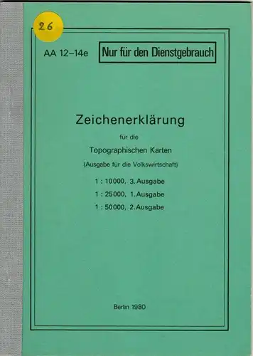 DDR Zeichenerklärung für die topographischen Karten