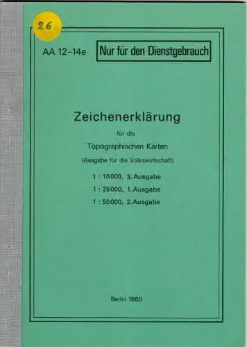 DDR Zeichenerklärung für die topographischen Karten