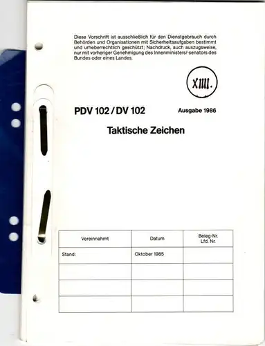 Polizeidienstvorschriften Taktische Zeichen PDV 102/ DV 102