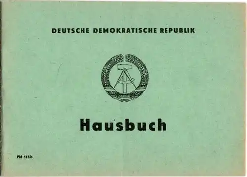 DDR Hausbuch für das Wohngebäude