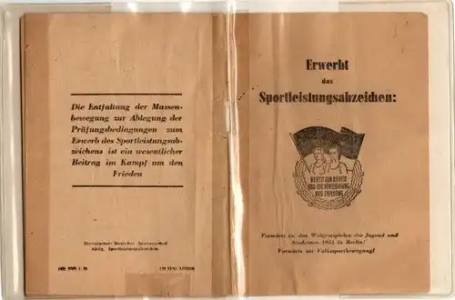 DDR Heft Erwerbt das Sportleistungsabzeichen 1951