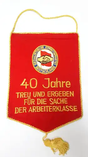 DDR Wimpel 40 Jahre SED FDJ Arbeiterklasse