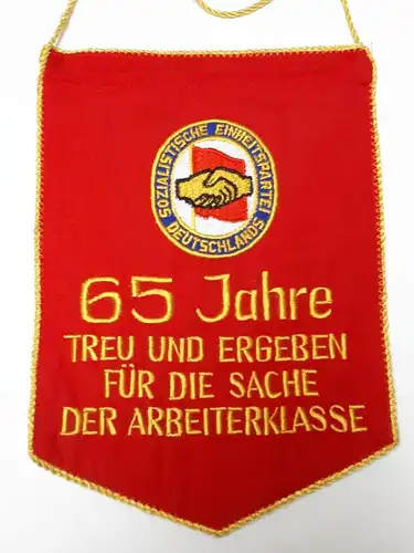 DDR Wimpel 65 Jahre SED FDJ Arbeiterklasse