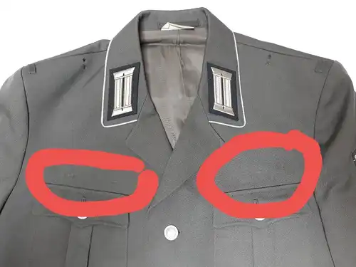 DDR NVA Uniformjacke Offiziersschüler Gr. g 52-1 mit Ärmelpatten