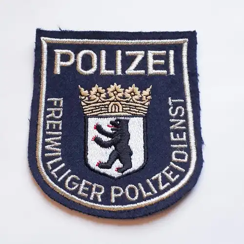 Aufnäher Patch Polizei Berlin Freiwilliger Polizeidienst silberfarben