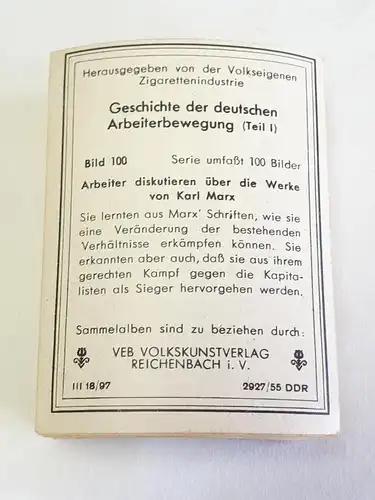 DDR Zigarettenbilder Sammelbilder Geschichte der deutschen Arbeiterbewegung Teil I