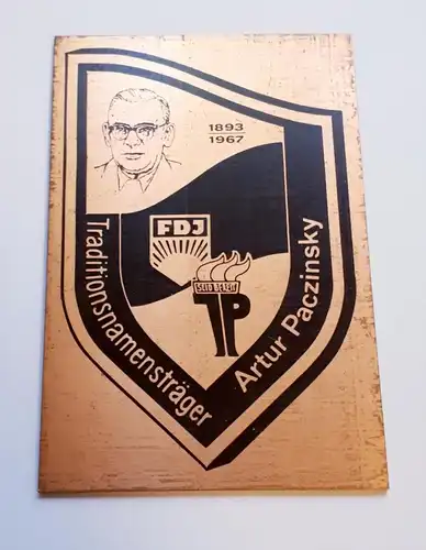 Plakette Artur Paczinsky Traditionsnamensträger