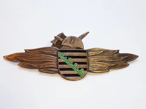BRD Feuerwehr Mützenkokarden Sachsen große Ausführung ca. 10 cm