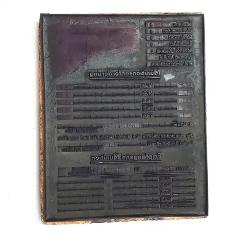 DDR NVA Holzstempel Munitionsanforderung