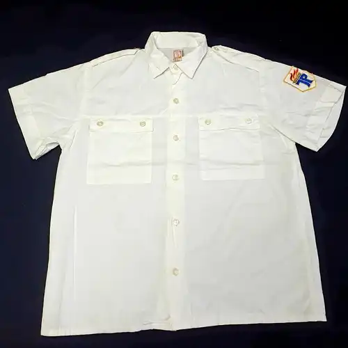 DDR JP Jungpionier Bluse weiß Kurzarm Gr. 128