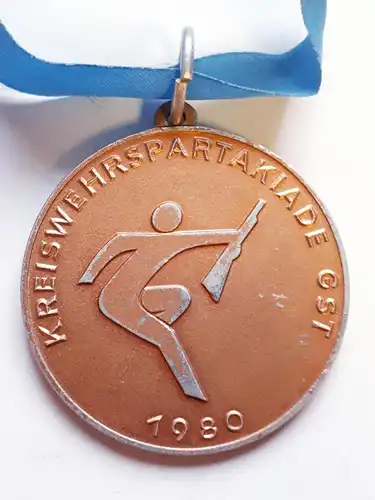 DDR Medaille GST Kreiswehrspartakiade Bronze 1980