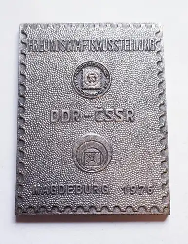 DDR Plakette Freundschaftsausstellung DDR CSSR Magdeburg 1976