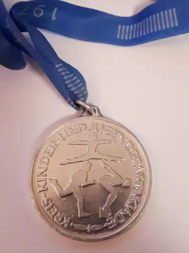 DDR Medaille Kreiskinder- und Jugendspartakiade 1977 Silber