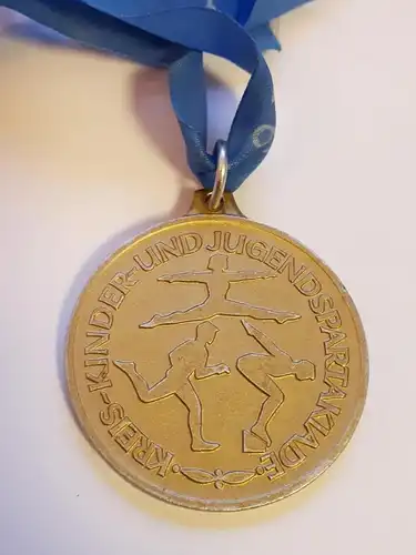 DDR Medaille Kreiskinder- und Jugendspartakiade 1977 Gold