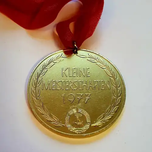 DDR Medaille DVfL Kleine Meisterschaften 1977 Gold