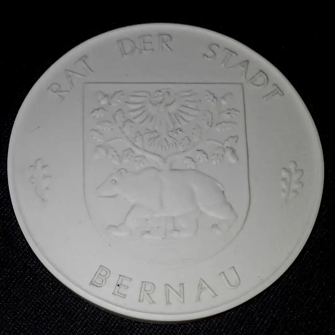 Medaille Porzellan Meissen Rat der Stadt Bernau