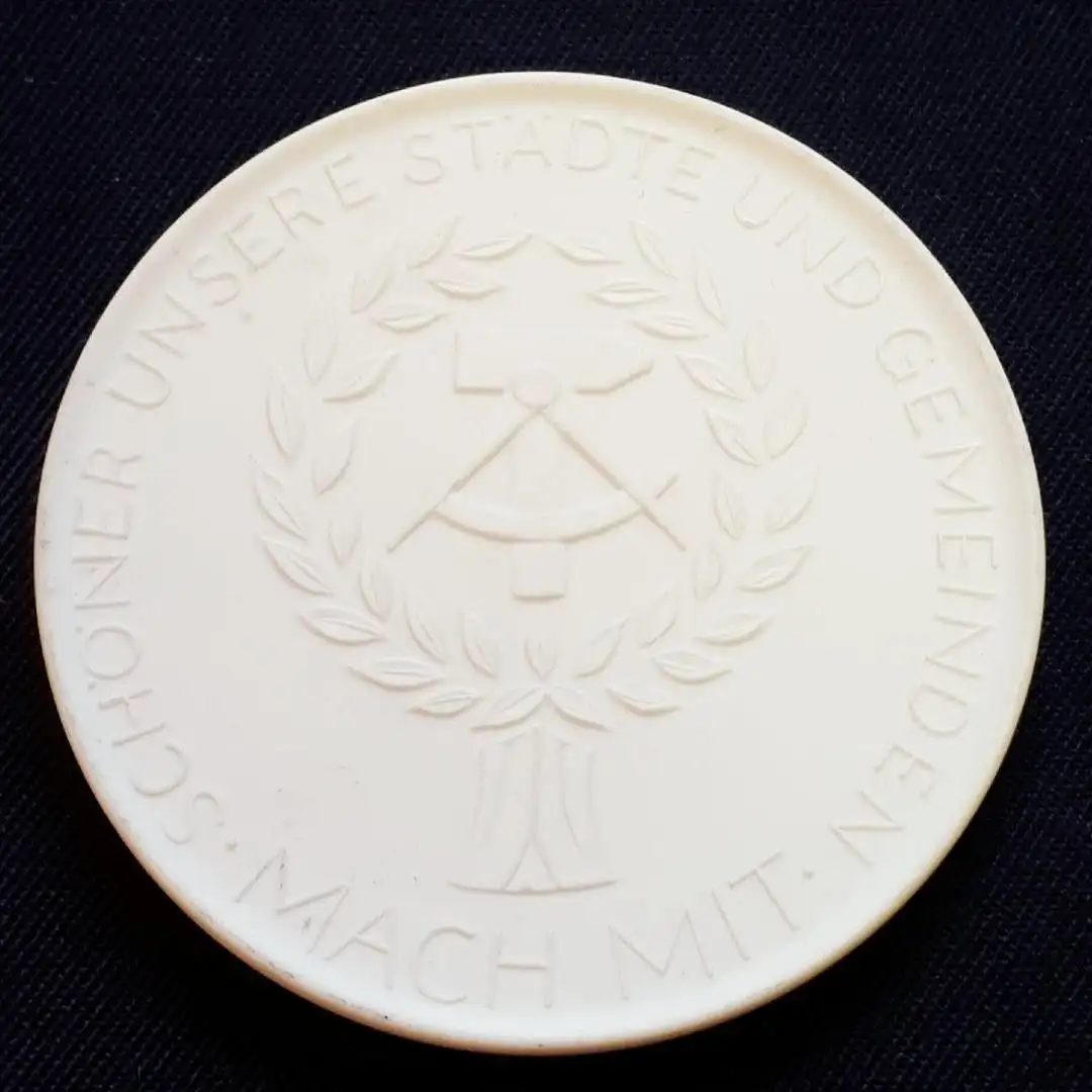 Medaille Meissen Porzellan Mach mit - Schöner unsere Städte und Gemeinden