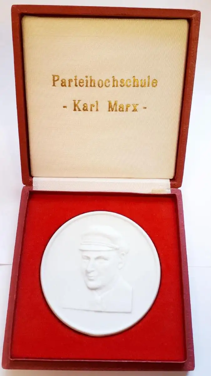 Medaille Porzellan DDR Parteihochschule Karl Marx