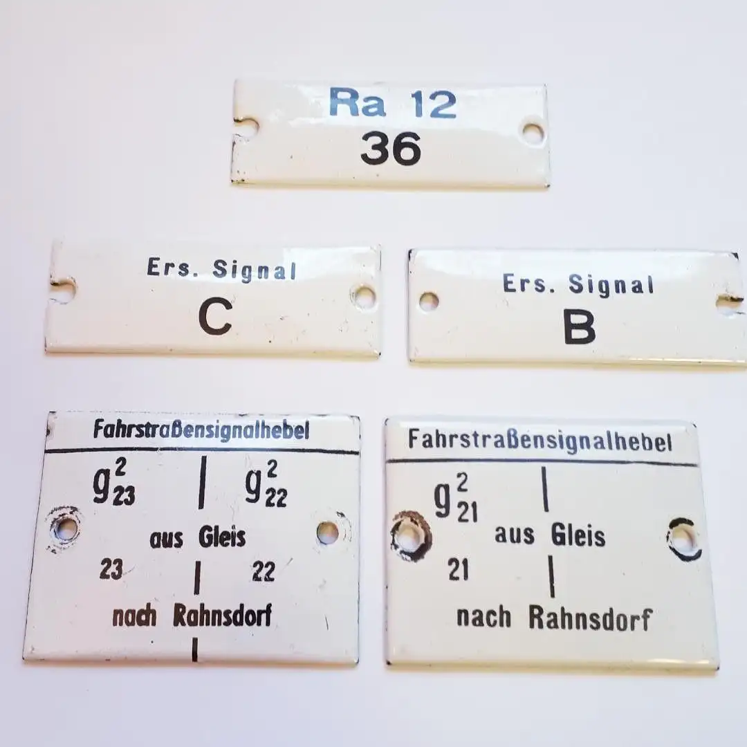 DDR DR Deutsche Reichsbahn 5er Set Blechschilder